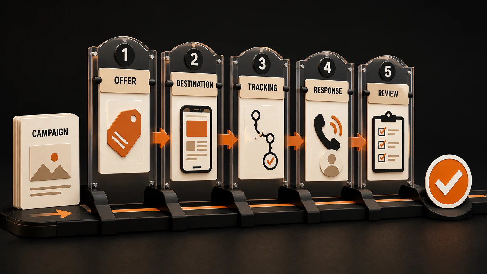 Instagram ads pre-launch gates for offer, destination, tracking, response, and review
