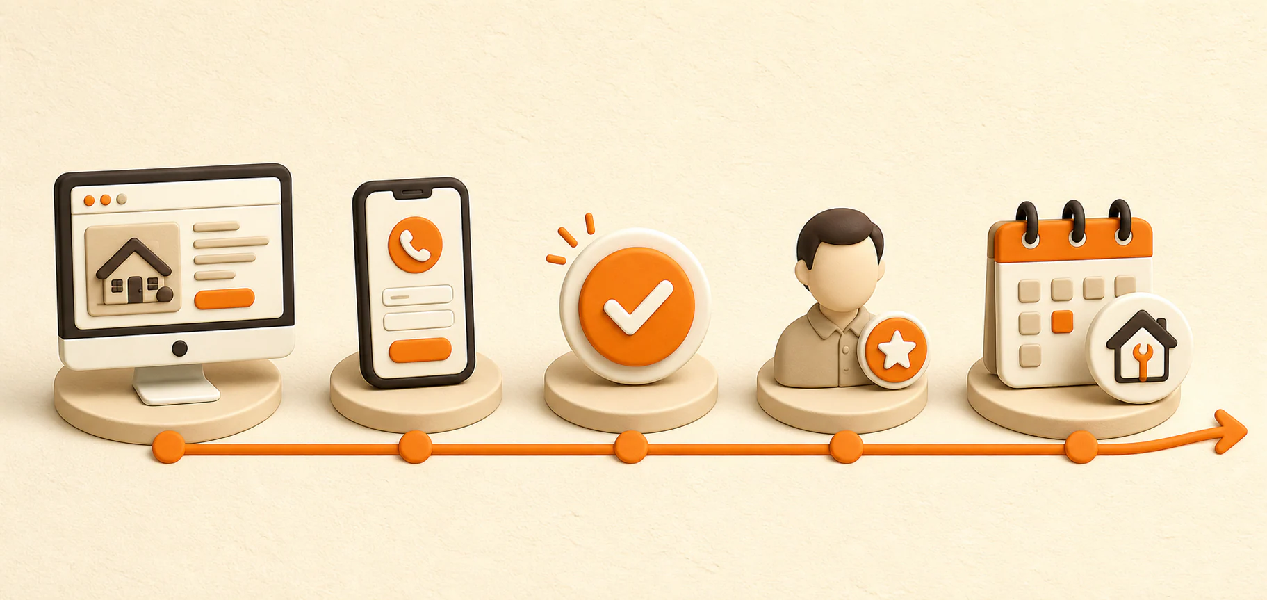 Local service conversion path from webpage to completed appointment