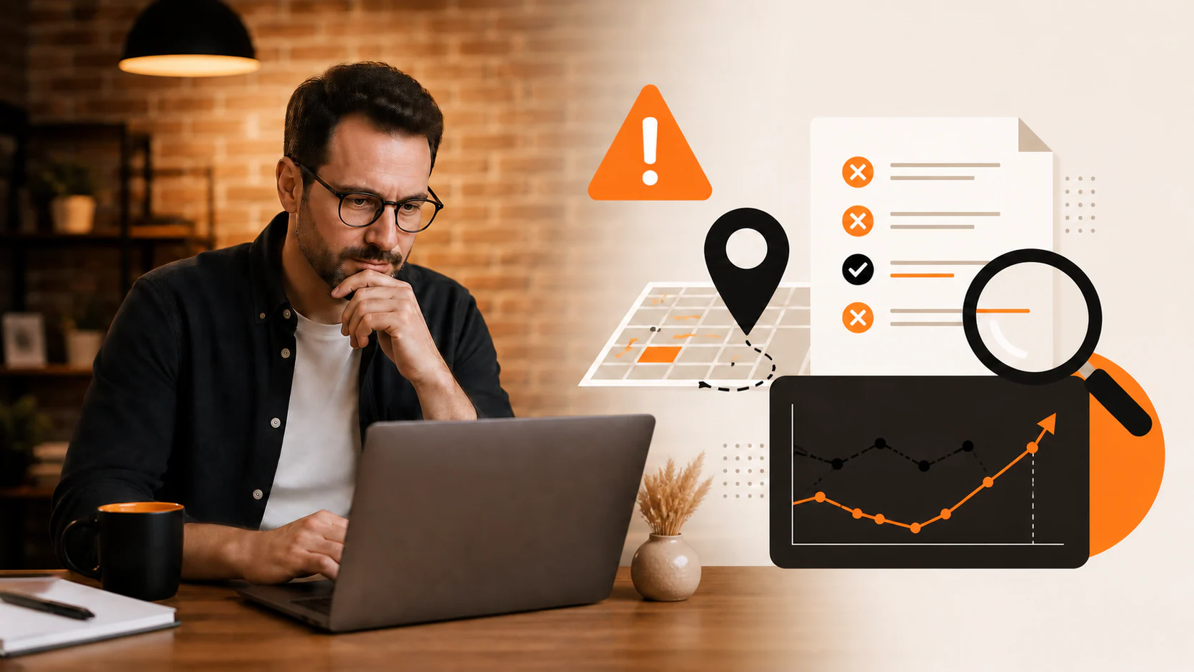 Local business owner reviewing seven AI SEO mistakes and their fixes