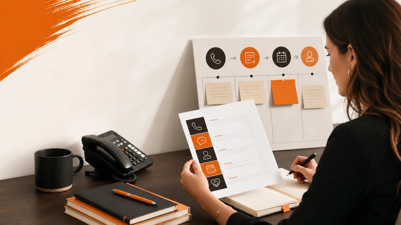 Local business intake manager reviewing an anonymized inbound call-audit scorecard
