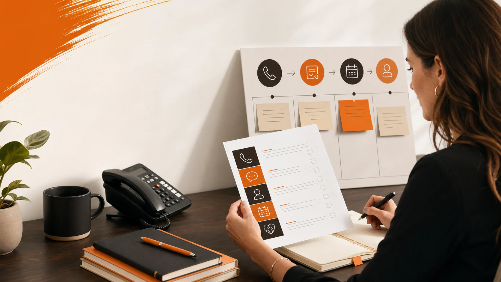 Local business intake manager reviewing an anonymized inbound call-audit scorecard