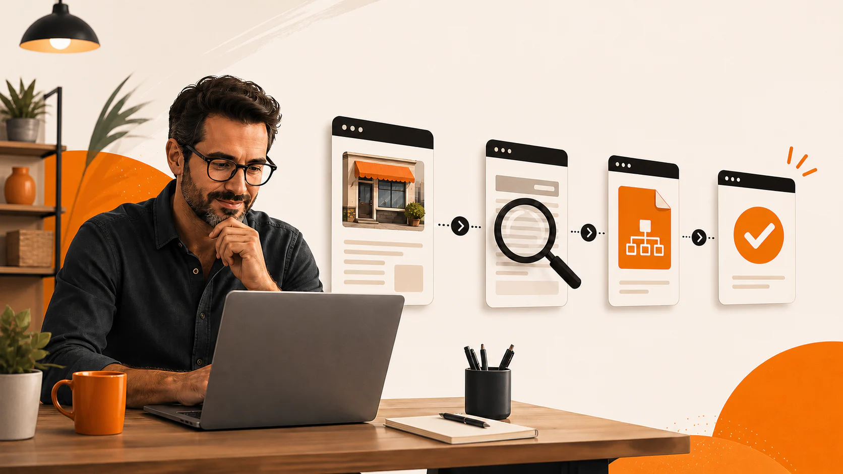 Local business owner reviewing how a changed website page moves through crawl, index, and verification checks