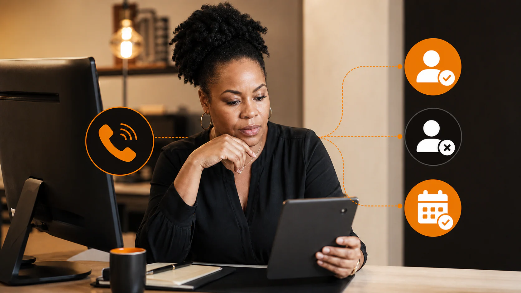 Local business owner reviewing call tracking outcomes for qualified, unqualified, and booked calls