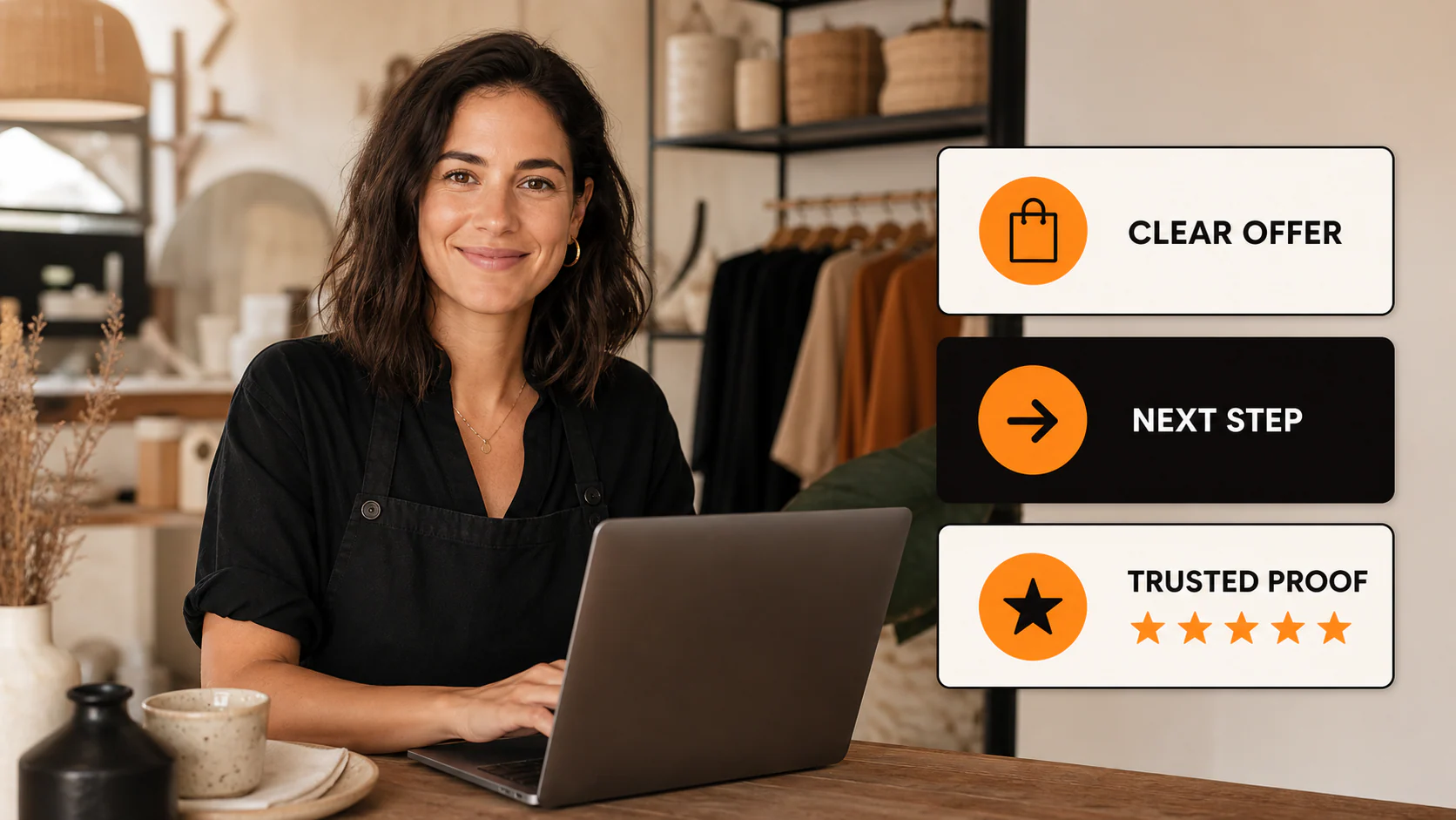 Local business website showing a clear offer, call to action, customer proof, and inquiry path