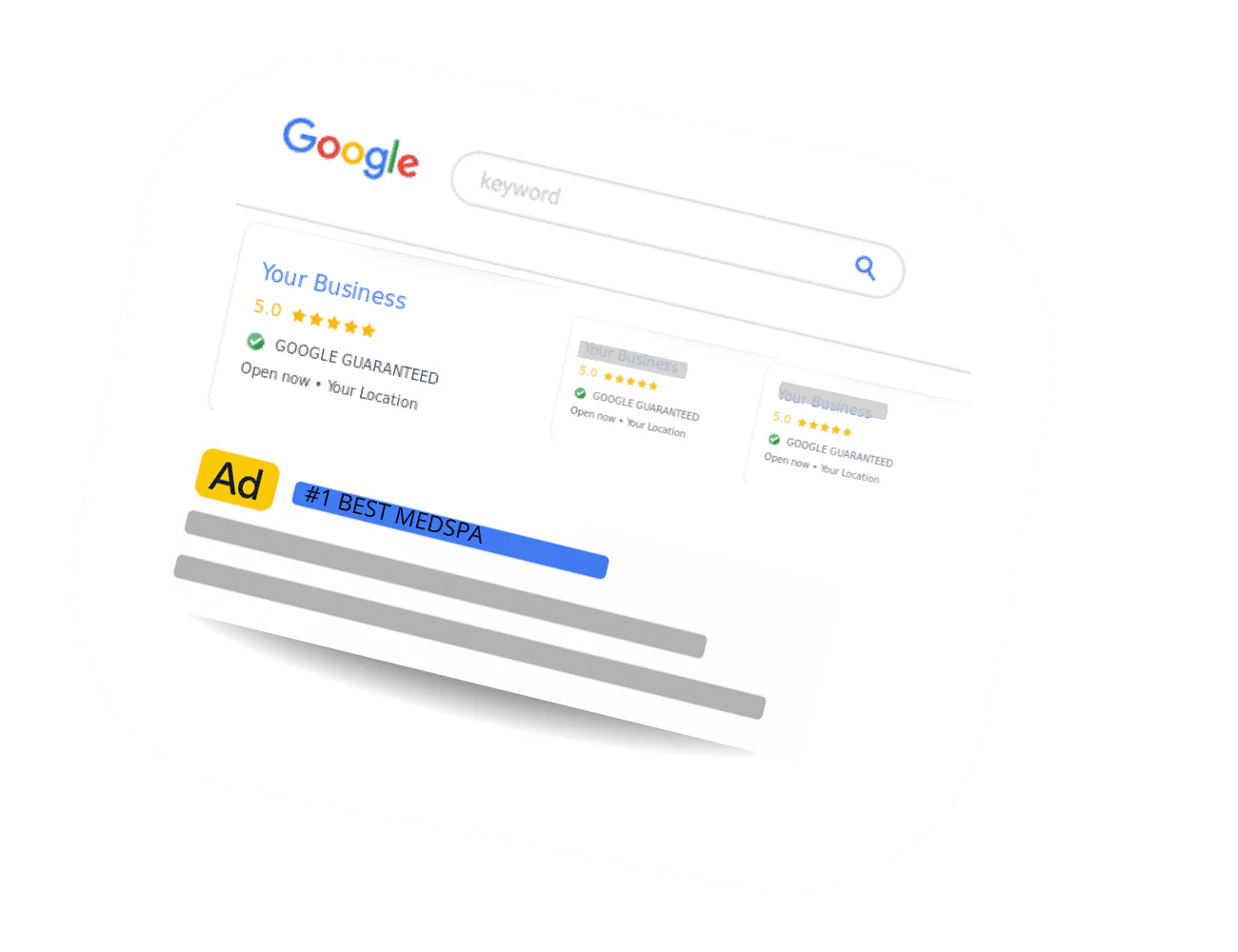 Atlanta PPC campaign illustration showing a local Google Ads search result