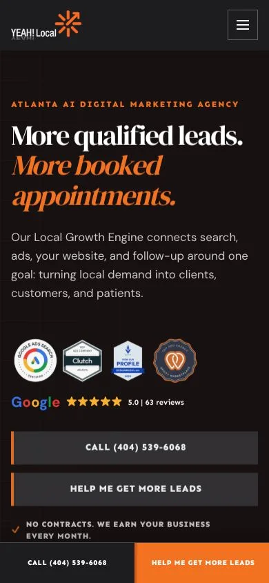 YEAH! Local homepage on a phone