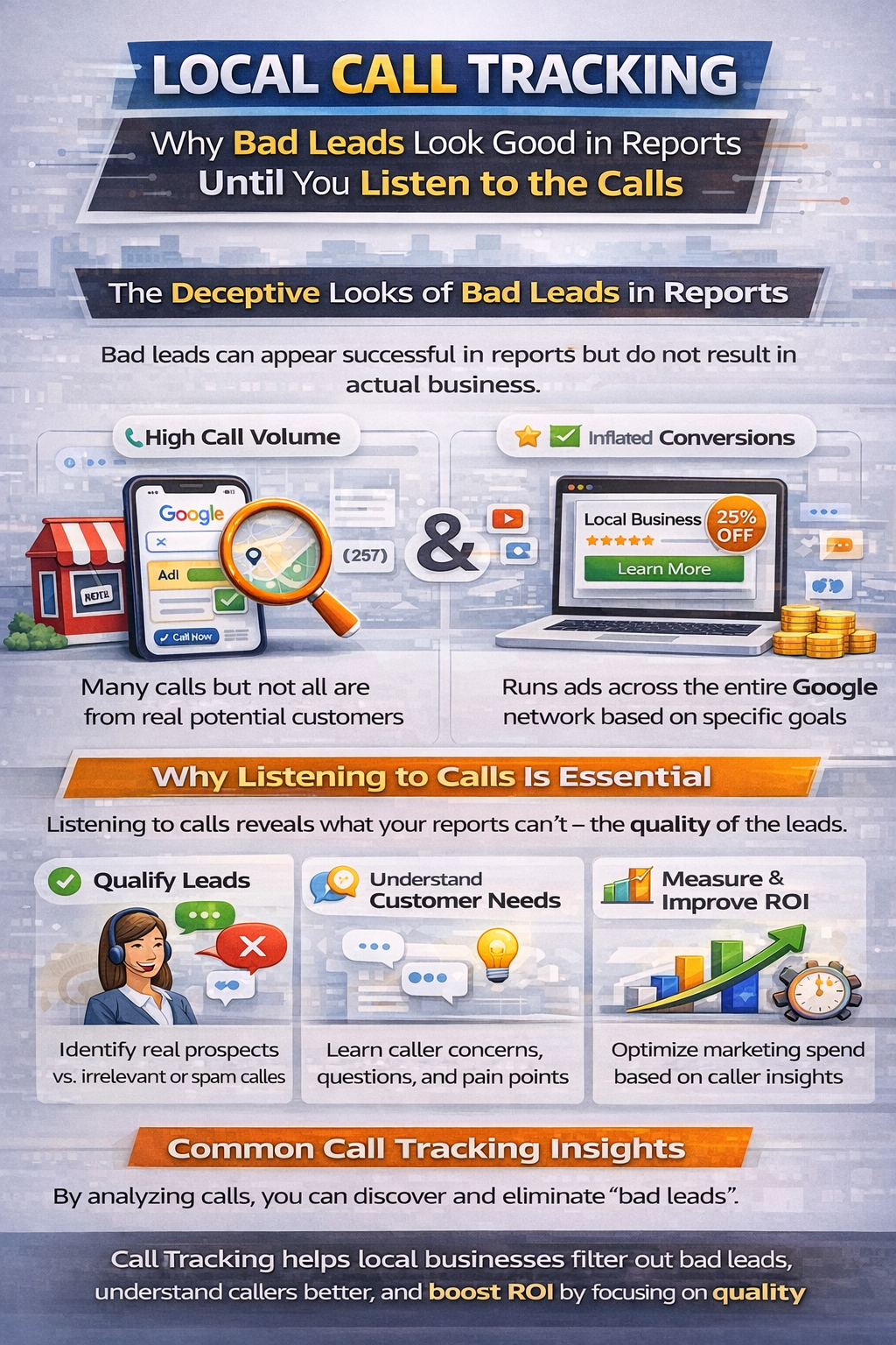 Local Call Tracking: Why Bad Leads Look Good in Reports (until you listen to the calls)